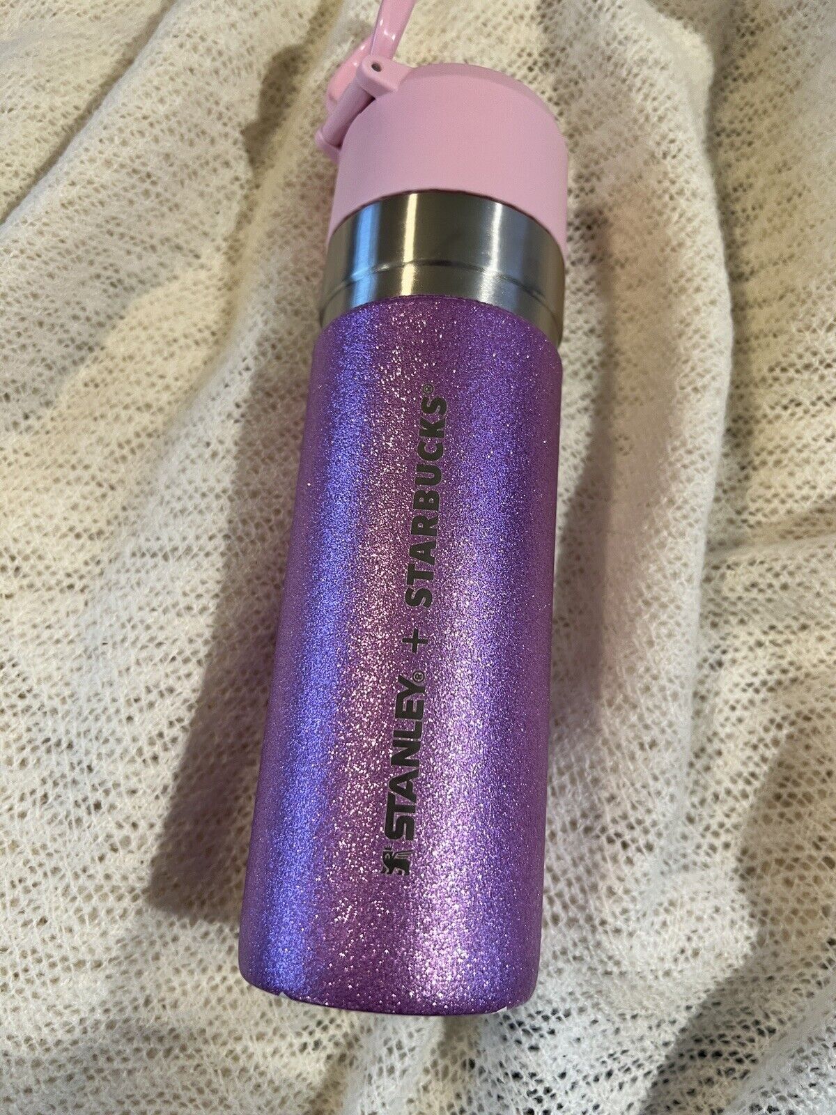 Starbucks x Stanley Japan Sakura 2024 Stainless Steel Bottle Glitter Purple 16oz - Sold on eBay January 12th, 2025 for $78.00