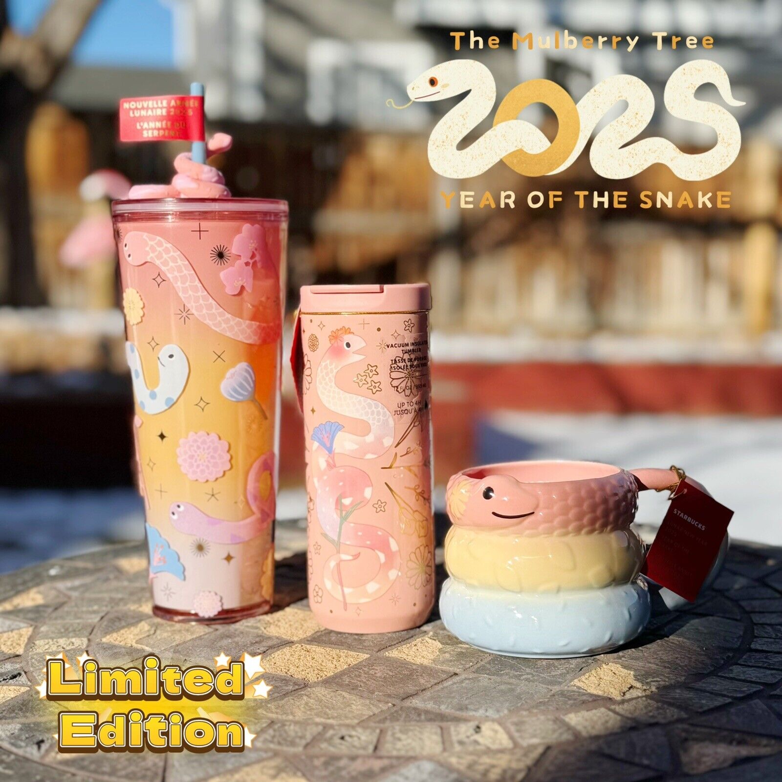 ?2025 Starbucks Lunar Chinese New Year of the Snake Tumbler And Mug 3 Piece Set - Sold on eBay February 7th, 2025 for $139.00
