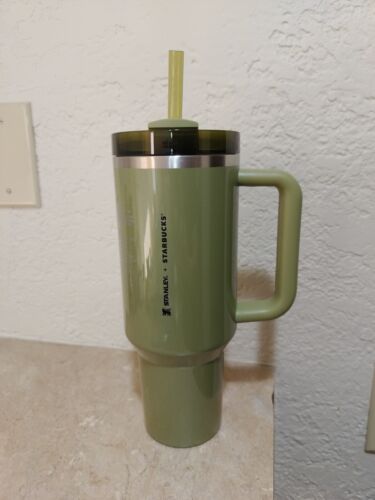 Starbucks Olive Green Pearl Stanley 40oz Tumbler Glitter Fall Release 2024 New - Sold on eBay August 26th, 2024 for $95.00