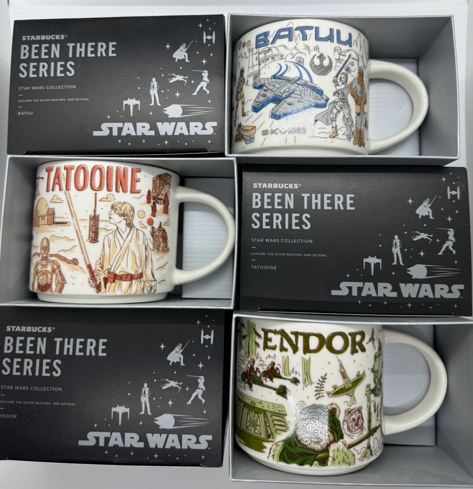 Starbucks STAR WARS Collection mugs, NEW - US Seller (Batuu, Tatooine, Endor) - Sold on eBay January 7th, 2025 for $169.99 (1 bids) 