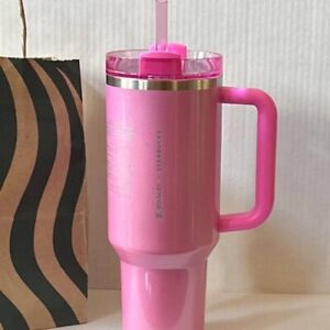 Stanley X Starbucks Tumbler 40 Oz Pink Limited Edition Target Brand Sparkle Cup - Sold on eBay February 1st, 2024 for $329.99