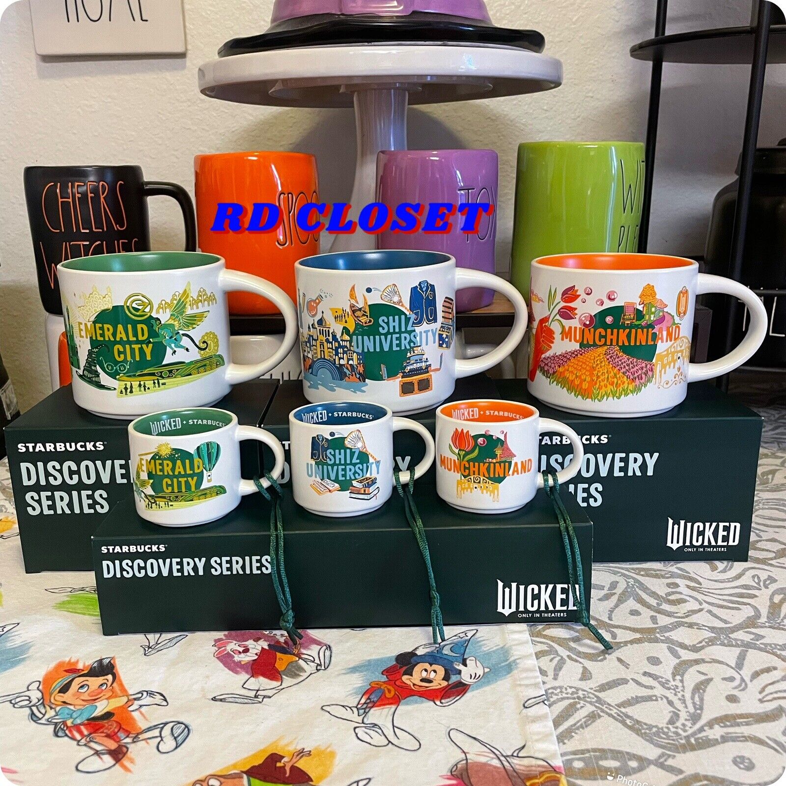 Universal Studios Starbucks Wicked Discovery Series Mug Set (3)  & Ornament Set. - Sold on eBay November 26th, 2024 for $220.00