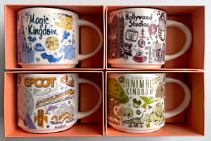 *NEW* Starbucks Pin Drop Collection Mug Set (4) Disney World Parks 14 fl oz 2018 - Sold on eBay December 28th, 2023 for $265.00