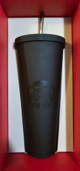 RARE Starbucks Matte Black 24oz Xmas Tumblr Softkote WITH RECEIPT, NEVER REMOVED - Sold on eBay October 8th, 2024 for $149.99