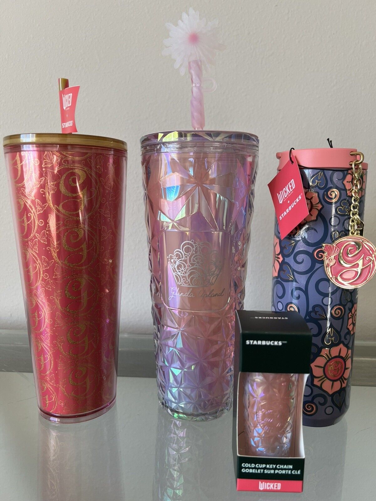 STARBUCKS WICKED TUMBLERS, COLD CUPS and KEY CHAINS Glindas Collection Only - Sold on eBay January 9th, 2025 for $210.00