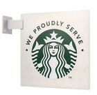 Starbucks Metal Look Sign We Proudly Serve 18” X 18” Double Sided w/ Wall Mount - Sold on eBay April 11th, 2024 for $99.99