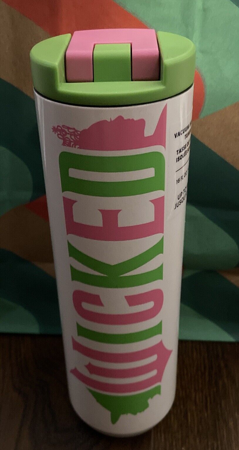 STARBUCKS @ TARGET WICKED VACUUM INSULATED TUMBLER 16 OZ WHITE PINK GREEN - Sold on eBay January 11th, 2025 for $150.00