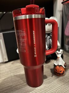 NEW LIMITED  Starbucks x Stanley Cup Holiday 2023 (40oz) Red Tumbler - Sold on eBay December 18th, 2023 for $198.19 (38 bids) 