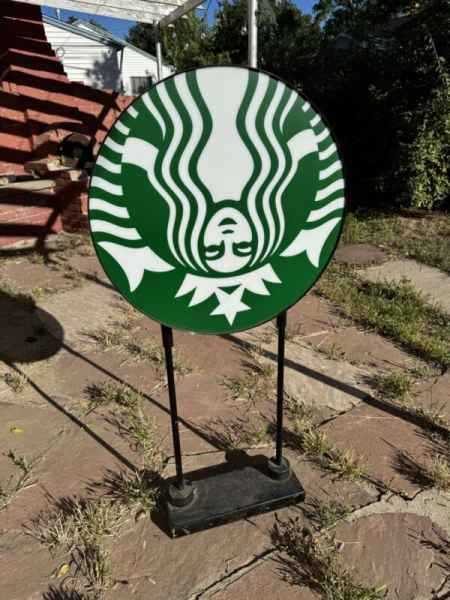24” Starbucks Light Up Sign w/Mounting Bracket Double Sided - Sold on eBay October 22nd, 2024 for $150.00