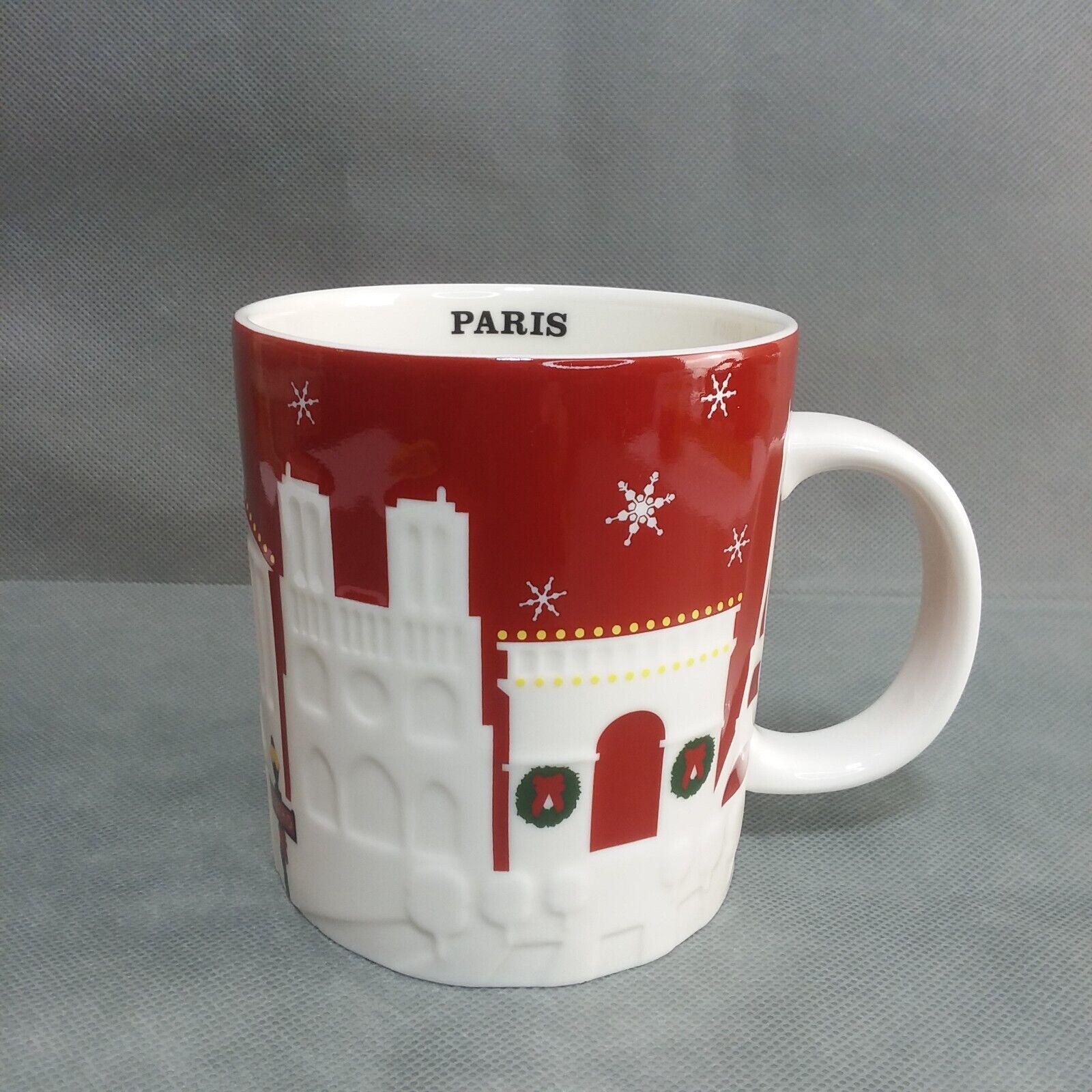 Starbucks 2013 Relief 3D Mug 18 oz City Coffee Paris Red White Series Christmas - Sold on eBay January 3rd, 2025 for $139.95