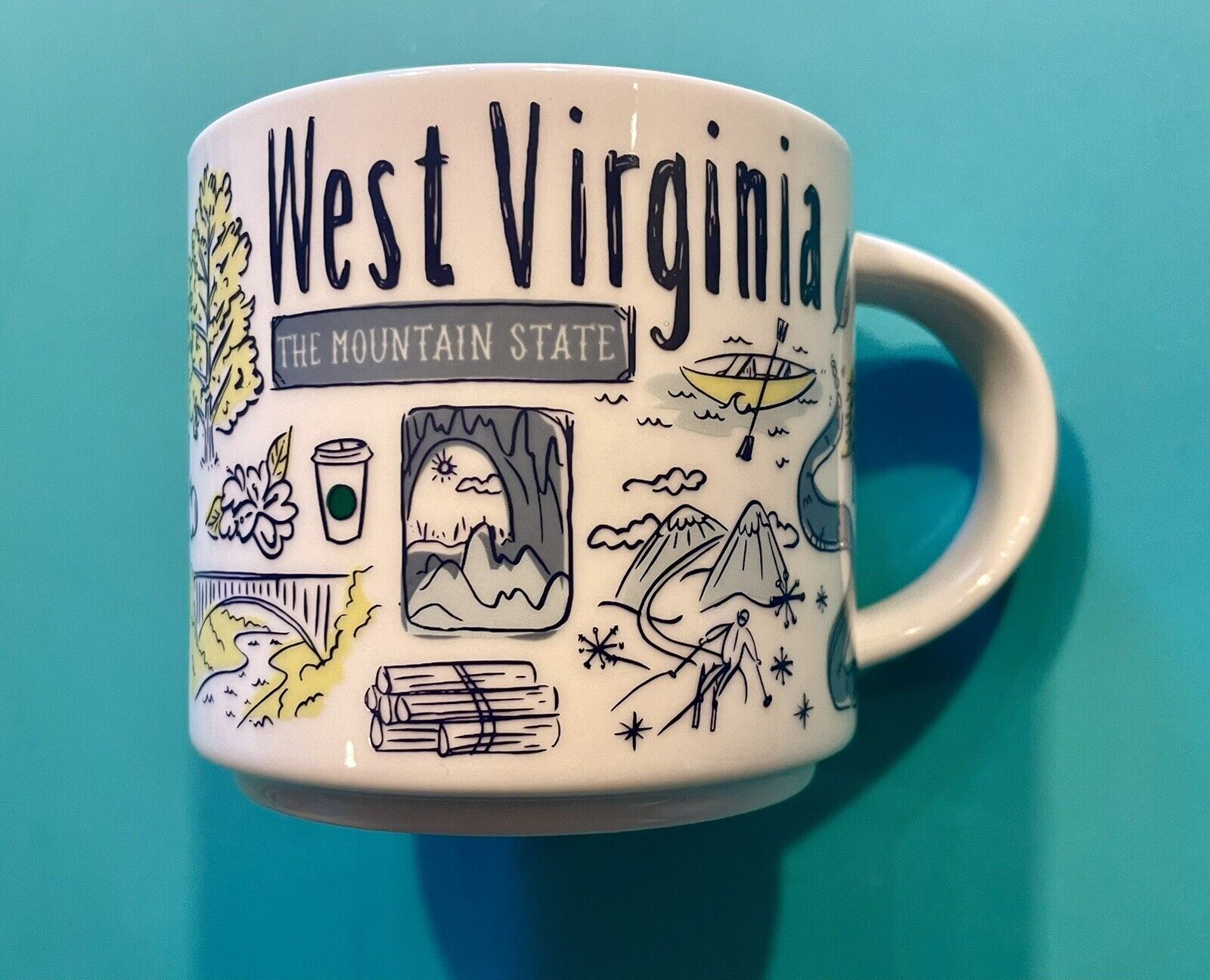 STARBUCKS COFFEE MUG - WEST VIRGINIA— 2023 - Sold on eBay December 16th, 2024 for $160.00 (7 bids) 