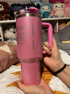 Stanley X Starbucks Tumbler 40 Oz Pink Limited Edition Target Brand Sparkle Cup - Sold on eBay February 7th, 2024 for $217.50 (12 bids) 