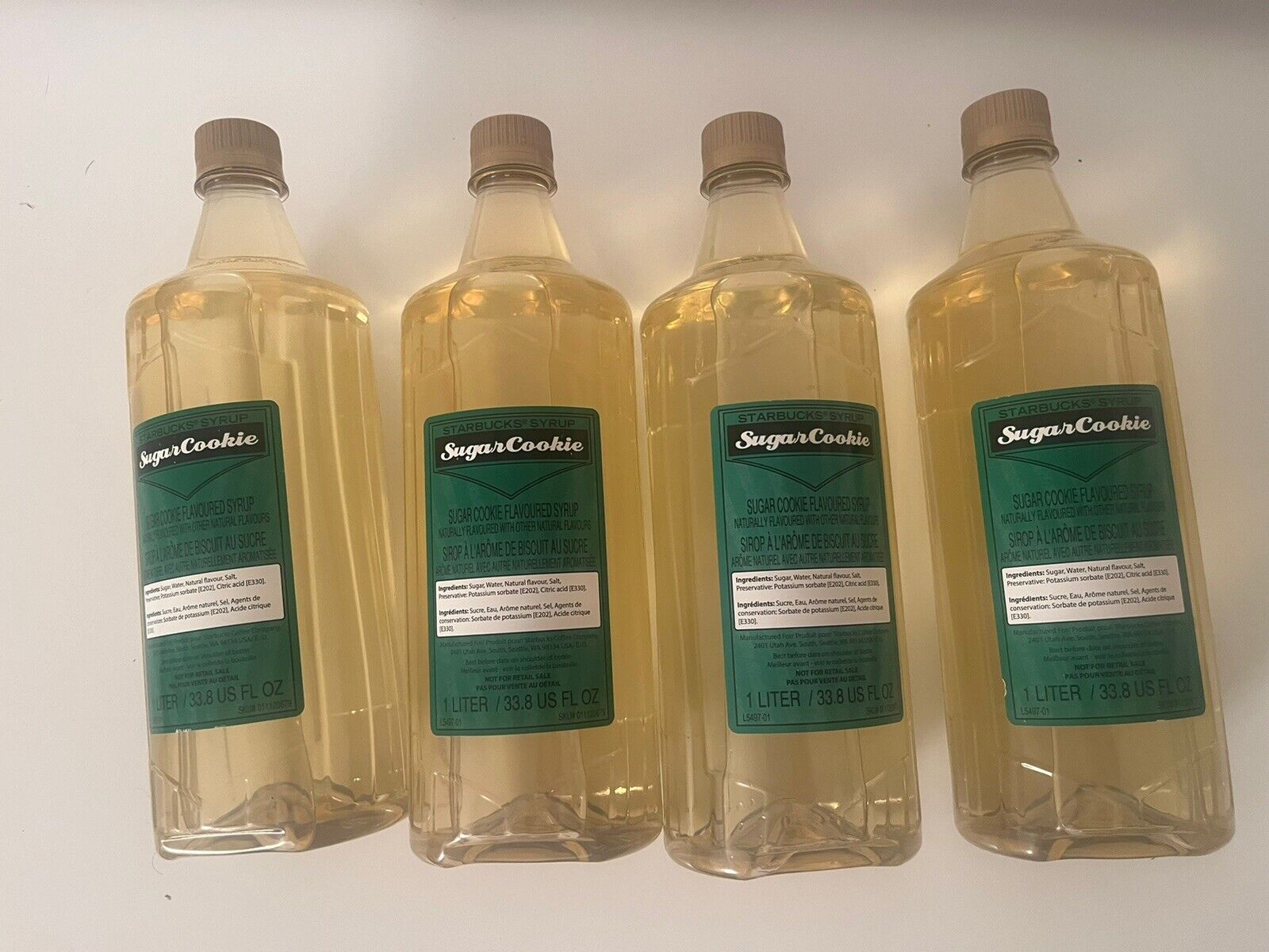 4 NEW Starbucks Sugar Cookie Syrup 1L Seasonal Holiday Flavor BB April 2025 - Sold on eBay February 13th, 2025 for $59.99