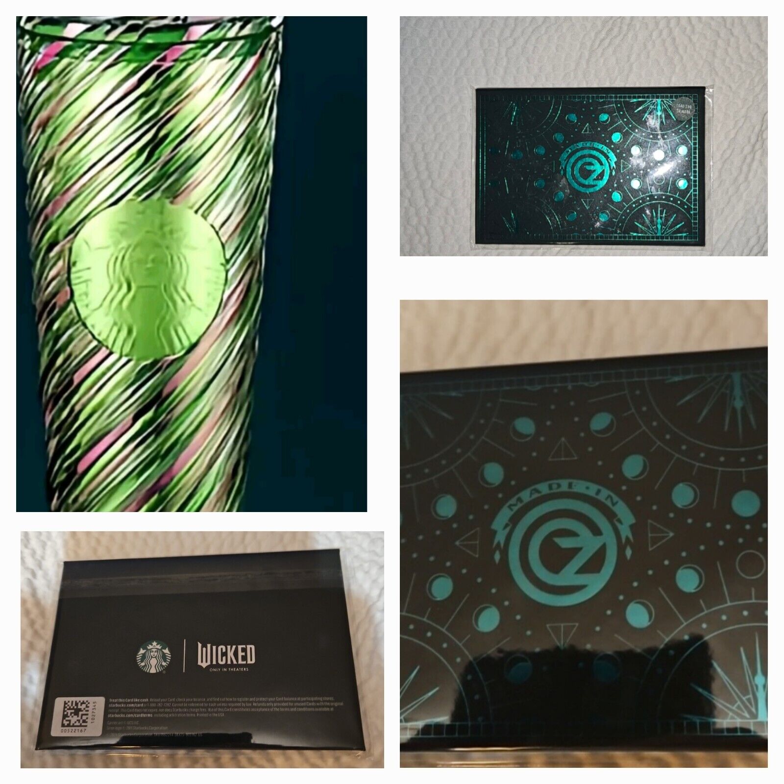 *LIMITED EDITION* Starbucks & WICKED Gold plated Metal gift card 2024 & Cold Cup - Sold on eBay January 6th, 2025 for $120.00