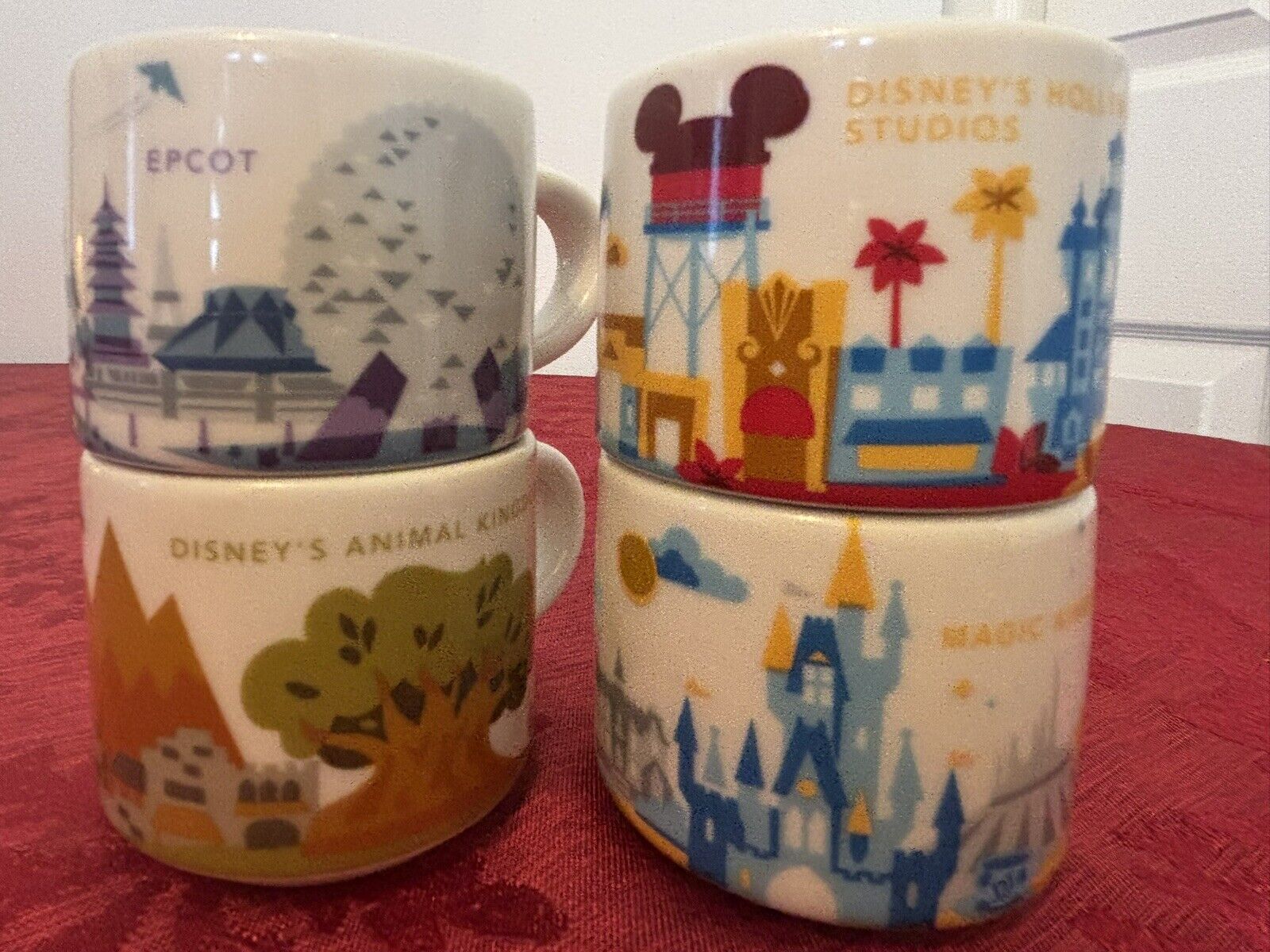 Starbucks You Are Here Mugs Walt Disney World Parks Set of 4 Epcot Magic Kingdom - Sold on eBay December 26th, 2024 for $75.00