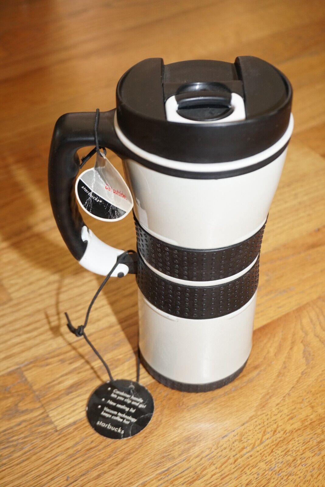 Starbucks White Extreme Carabiner Clip Grip 16oz Stainless Steel Travel Mug 2004 - Sold on eBay February 15th, 2025 for $75.00