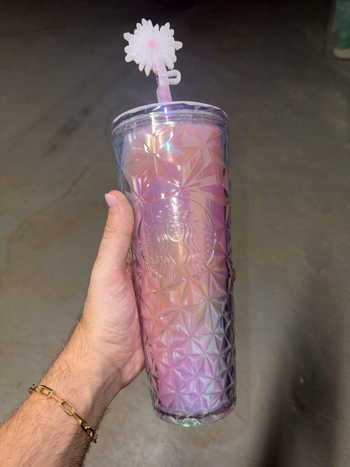 Starbucks WICKED, Glinda Upland Iridescent Tumbler with Straw Topper & Key Chain - Sold on eBay December 18th, 2024 for $81.00 (20 bids) 