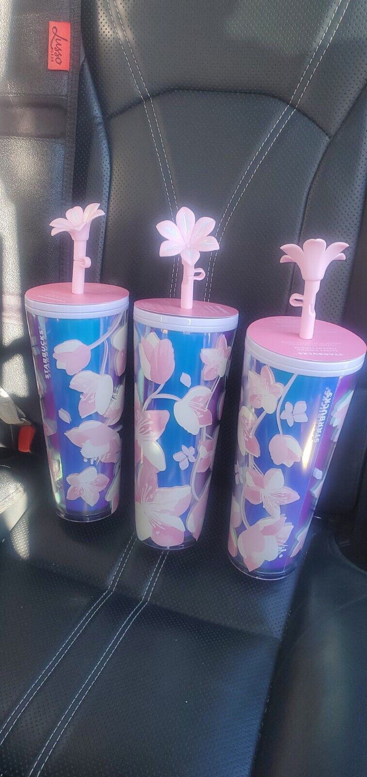 ? 2024 Starbucks Venti Tumbler Cherry Blossom With Flower Topper 24oz Cup ? - Sold on eBay March 31st, 2025 for $60.00