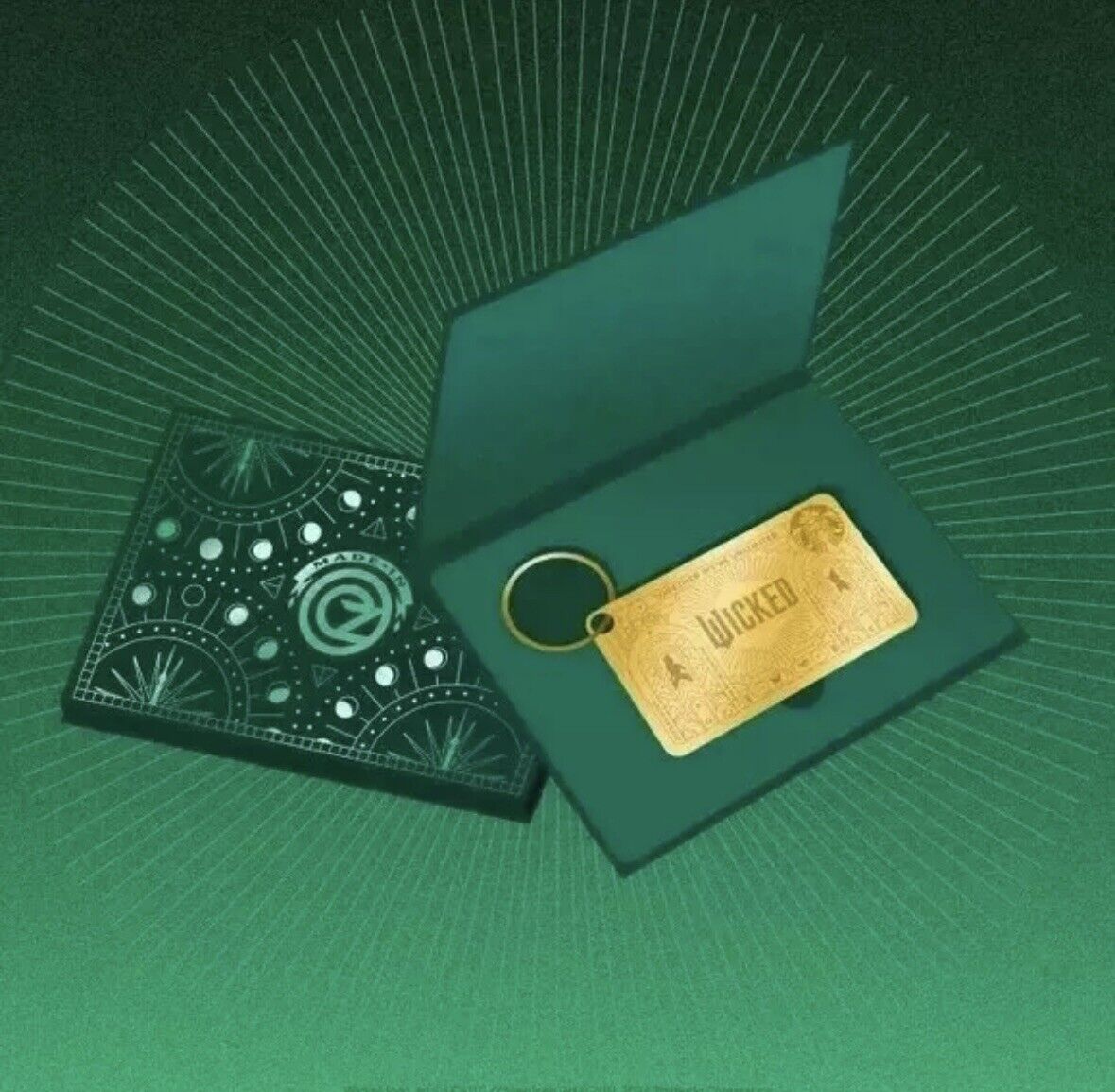 Starbucks Limited Edition WICKED Gold Metal $100 Balance Gift Card New Keychain - Sold on eBay February 24th, 2025 for $139.99