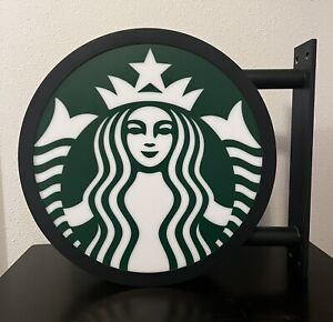 18” Starbucks Store Commercial Lighted Sign Double sided, needs rewired. Rare! - Sold on eBay February 9th, 2024 for $399.00