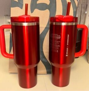 Starbucks   Stanley Holiday 2023 Collab (40 oz) Red Tumbler Mug IN HAND NEW - Sold on eBay December 1st, 2023 for $150.00 (1 bids) 
