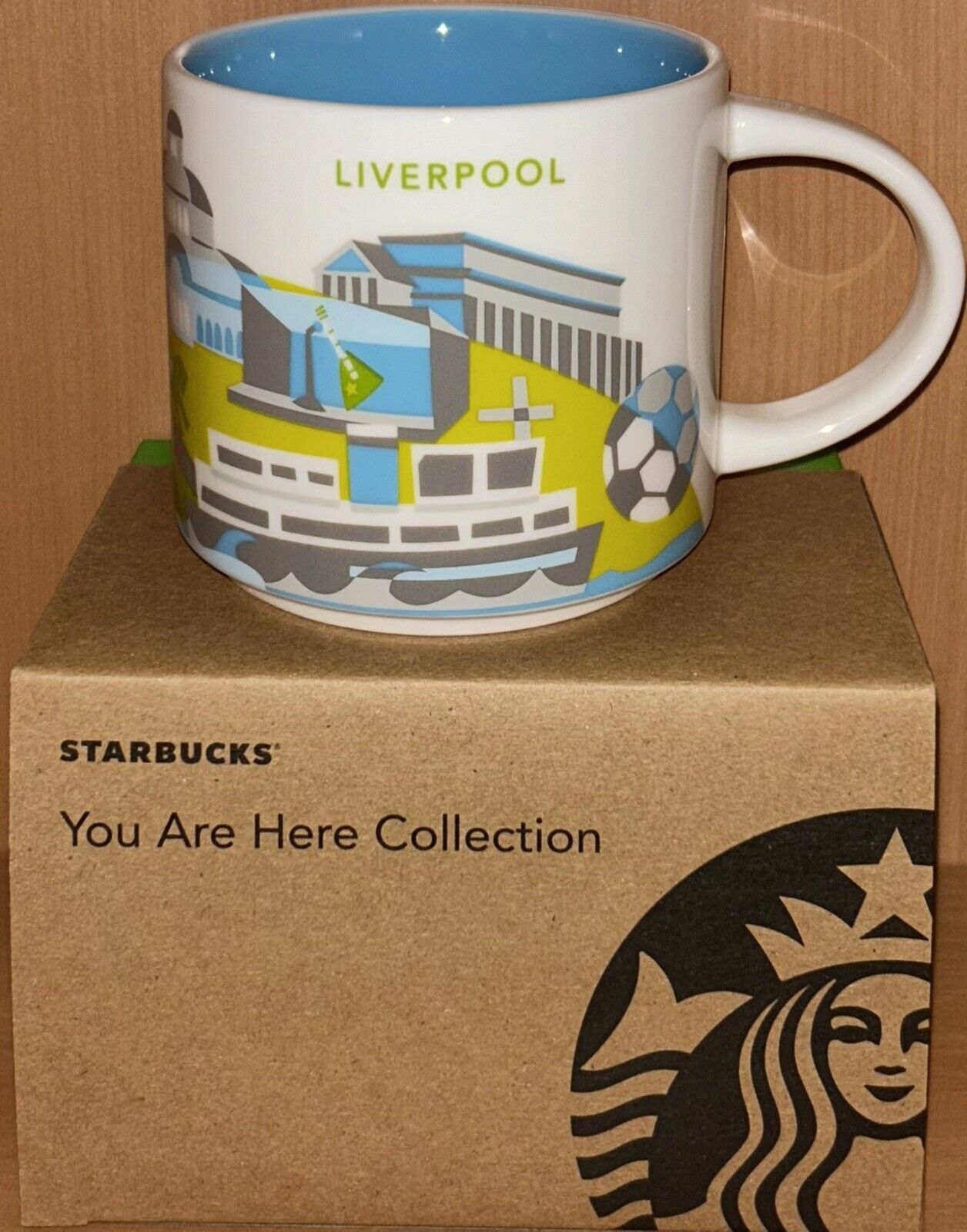 Starbucks England Mug Liverpool YAH UK Coffee Cup Mug 14oz You Are Here NEW