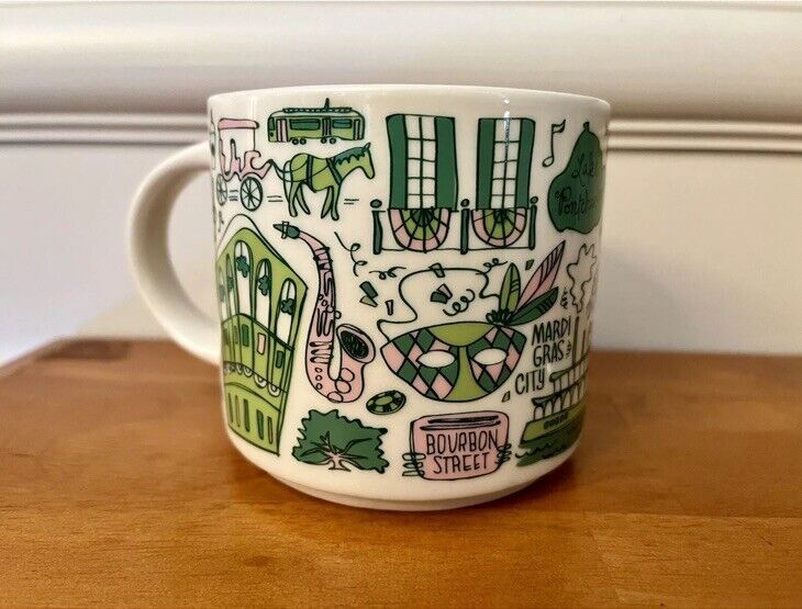 Starbucks New Orleans Been There Series Retired Coffee Cup Mug 14 oz Pink Green - Sold on eBay February 5th, 2025 for $62.00