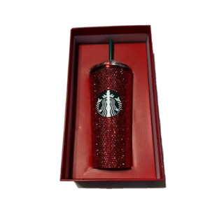 Starbucks 2021 Holiday Swarovski Crystal 16 oz Red Cold Cup w/ Straw SO RARE NEW - Sold on eBay August 17th, 2023 for $249.00