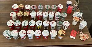 Starbucks Christmas Ornament SET OF 42 Swarovski Rare Disney Includes Free Case