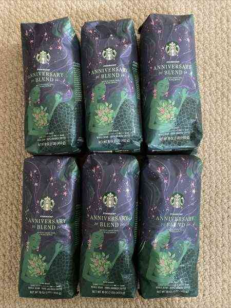 Starbucks Anniversary Blend Whole Bean Coffee- 6x1 Lb Bags - Sold on eBay November 4th, 2024 for $124.20