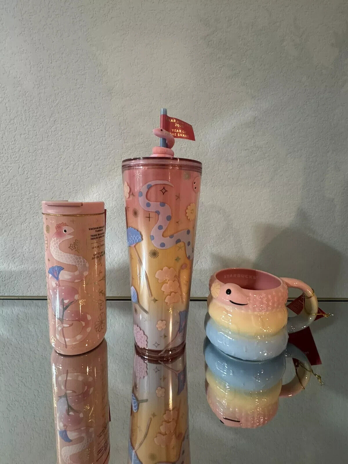 NEW 2025 Starbucks Lunar New Year of the Snake Collection SET Tumbler Mug Steel - Sold on eBay January 5th, 2025 for $109.79