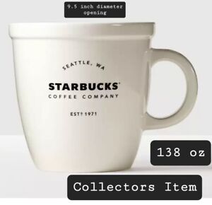 Starbucks Giant Abbey Classic Ceramic Mug  138 oz (1 Gallon) Limited Ed. 2016 - Sold on eBay July 7th, 2023 for $450.00 (1 bids) 