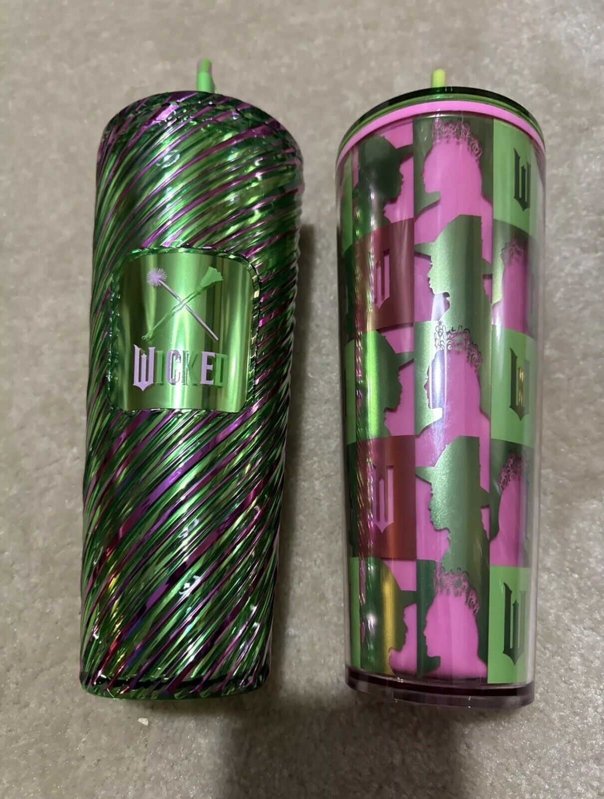 Starbucks Wicked 24oz. Cold Cup Pink and Green Swirl Tumbler  And Checker Set - Sold on eBay November 20th, 2024 for $104.99