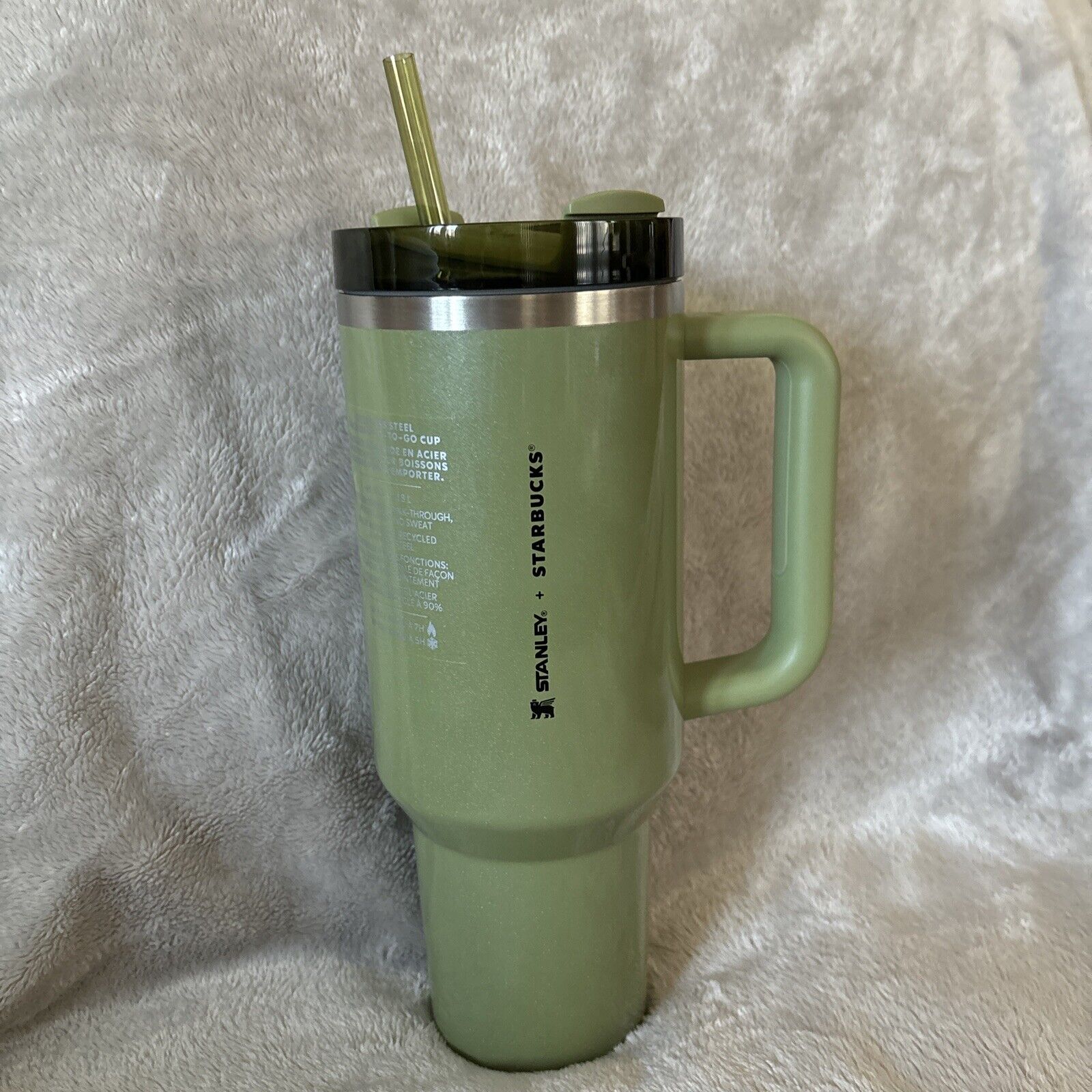 Starbucks Olive Green Pearl Stanley 40oz Tumbler Glitter Fall Release 2024 New - Sold on eBay December 14th, 2024 for $79.99 (1 bids) 