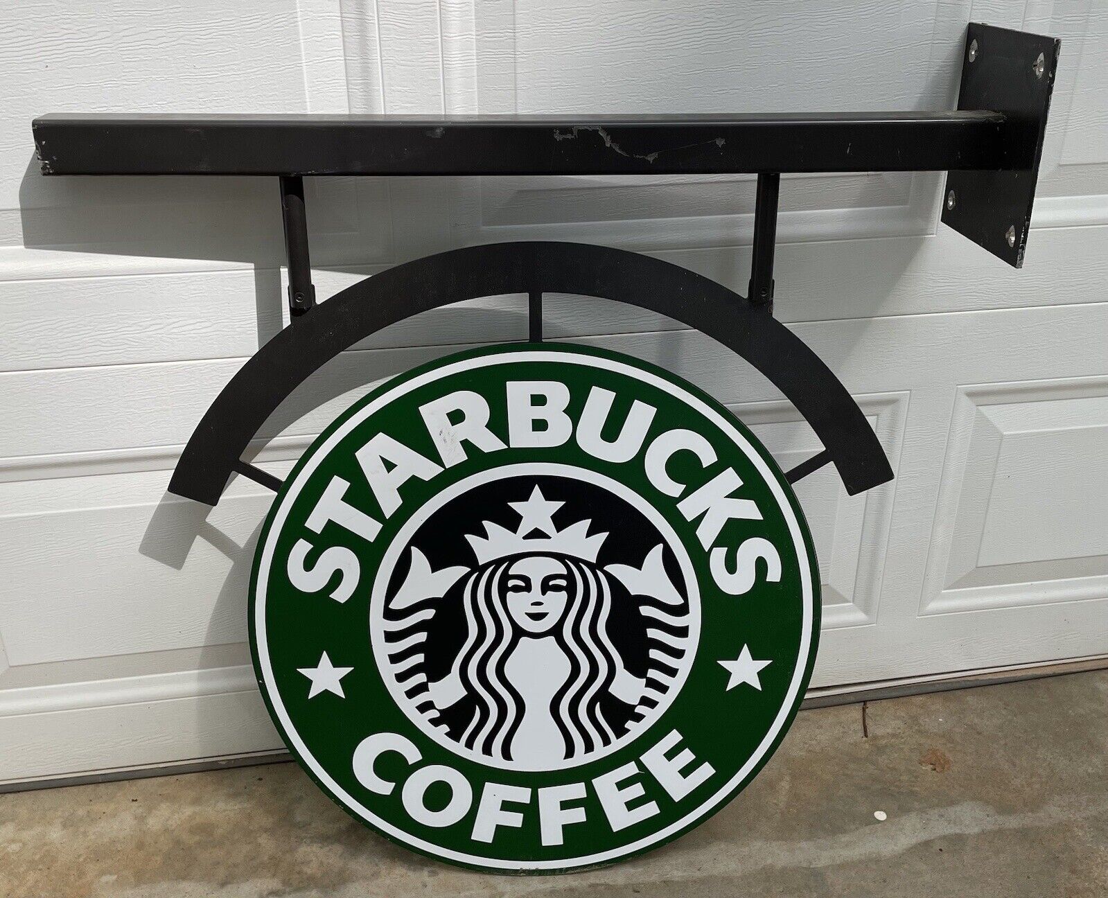 36” Starbucks Coffee Store Flange Bracket Commercial Sign Double Sided Rare! - Sold on eBay January 26th, 2025 for $499.00