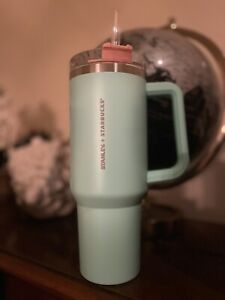 Starbucks Stanley Pastel Cold Cup 40oz Turquoise Green Pink Thailand 2023