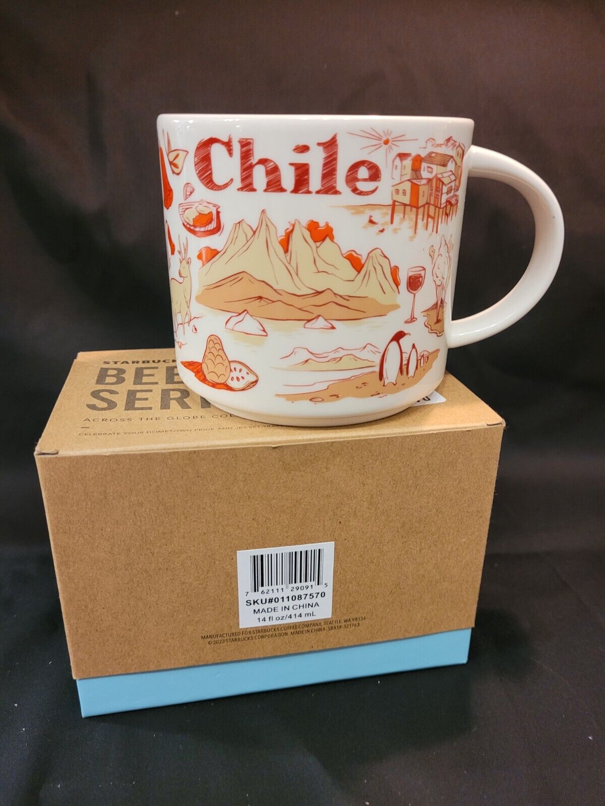 NEW Starbucks Chile "Been There Series" Mug 14oz In Box - Sold on eBay March 20th, 2025 for $62.99