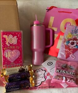 Authentic STANLEY + STARBUCKS Winter Pink 40oz Tumbler GODIVA VALENTINE GIFT SET - Sold on eBay February 9th, 2024 for $278.00