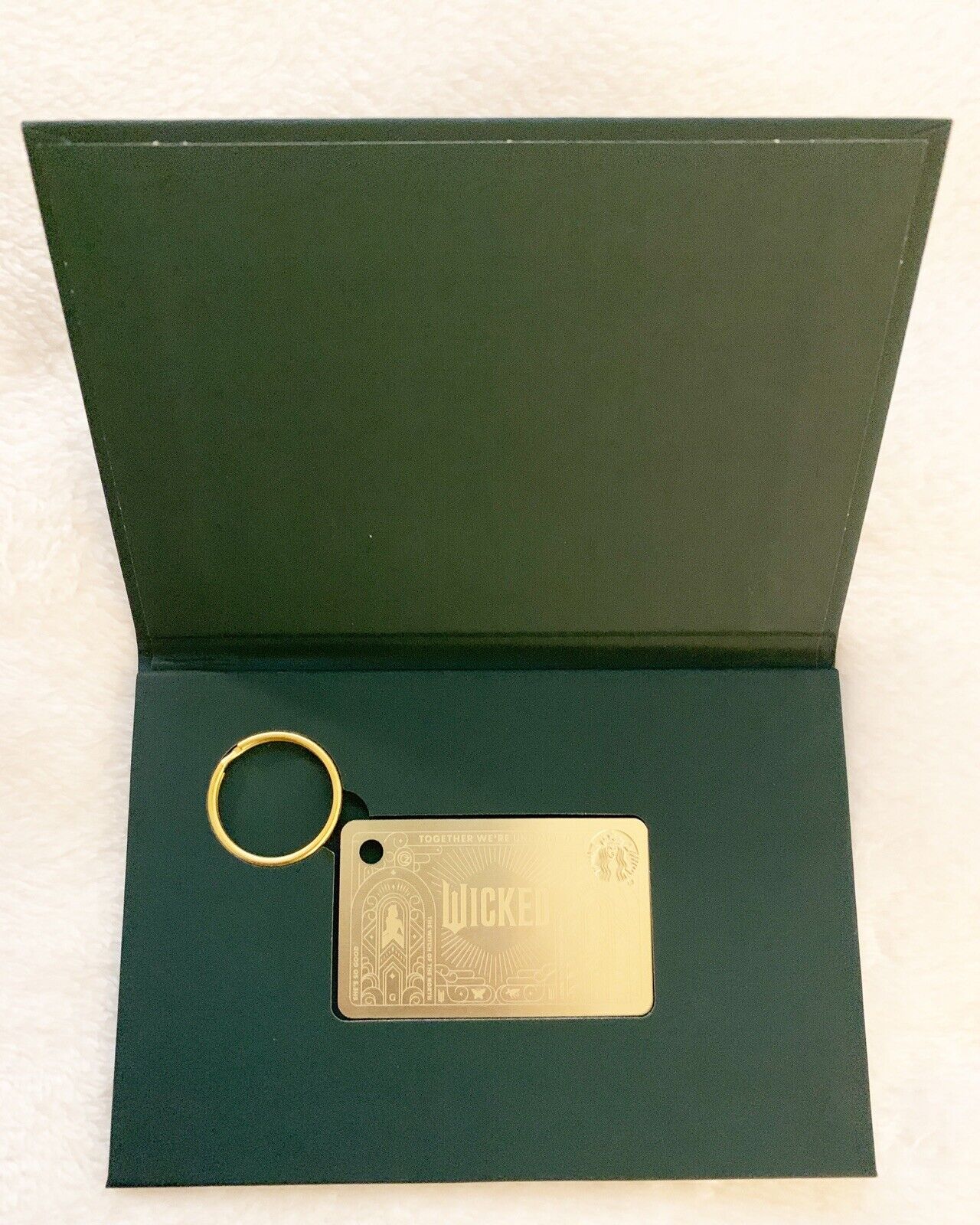Starbucks Limited Edition WICKED Gold Metal Gift Card New Keychain Loaded $50 GC - Sold on eBay January 9th, 2025 for $69.99