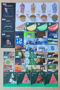 HUGE set 985 different Starbucks gift cards 2004-2024 pins covered & 23 sleeves!