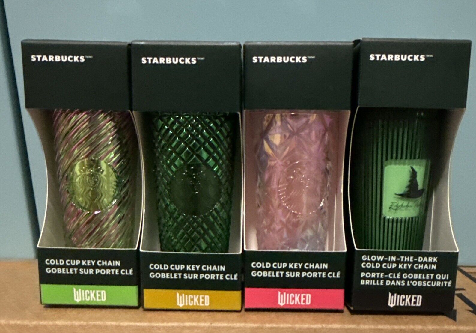2024 Wicked X Starbucks Elphaba Glinda  Emerald City & Target Keychains Set Of 4 - Sold on eBay January 6th, 2025 for $149.75