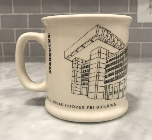 FBI Starbucks Coffee Mug: J. Edgar Hoover (JEH) Building 14 Oz Ceramic, FBIHQ - Sold on eBay June 4th, 2024 for $90.00