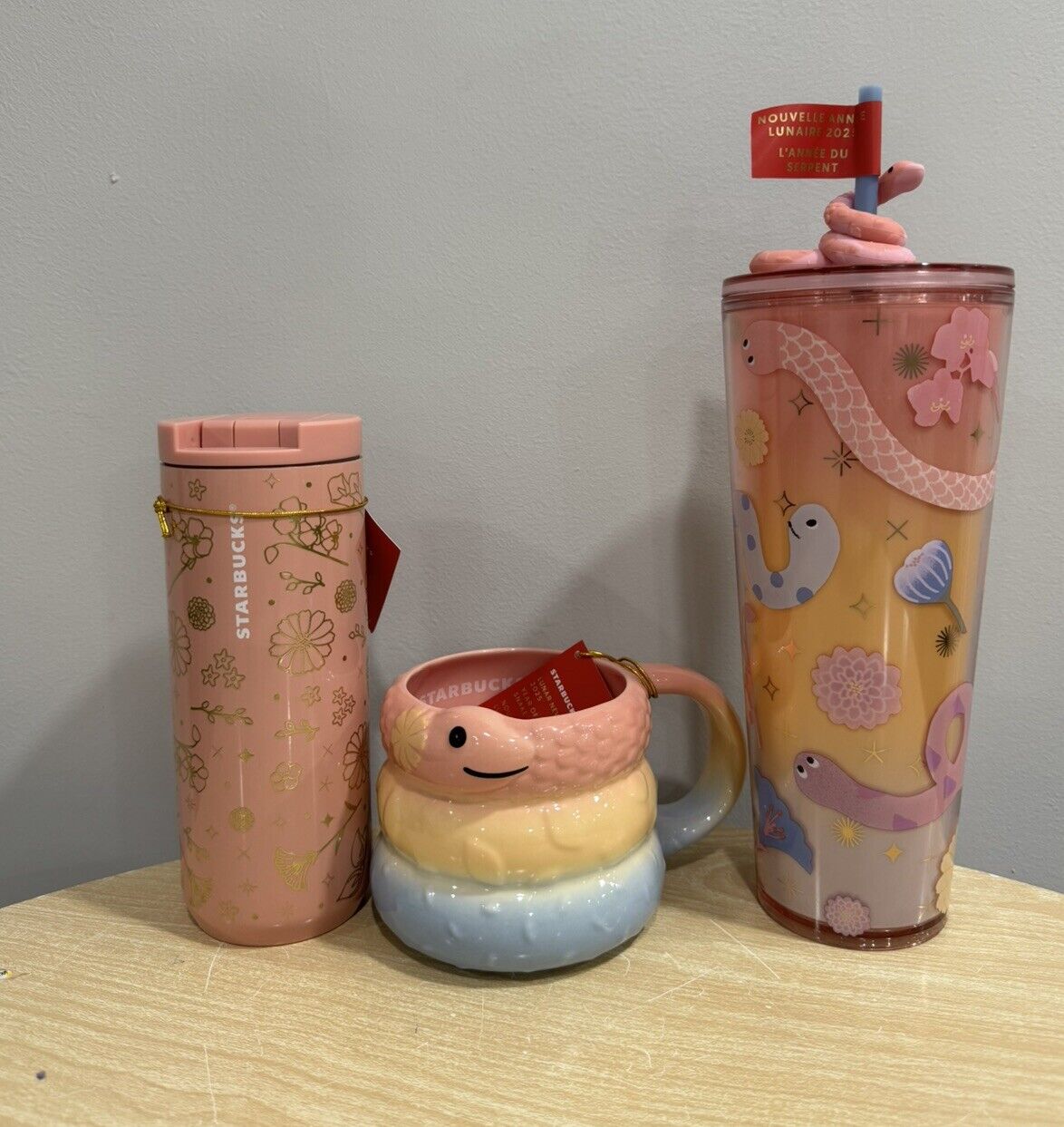 Starbucks Lunar New Year of Snake Tumbler SNAKE TOPPER TUMBLER MUG Set 2025 - Sold on eBay February 16th, 2025 for $125.54