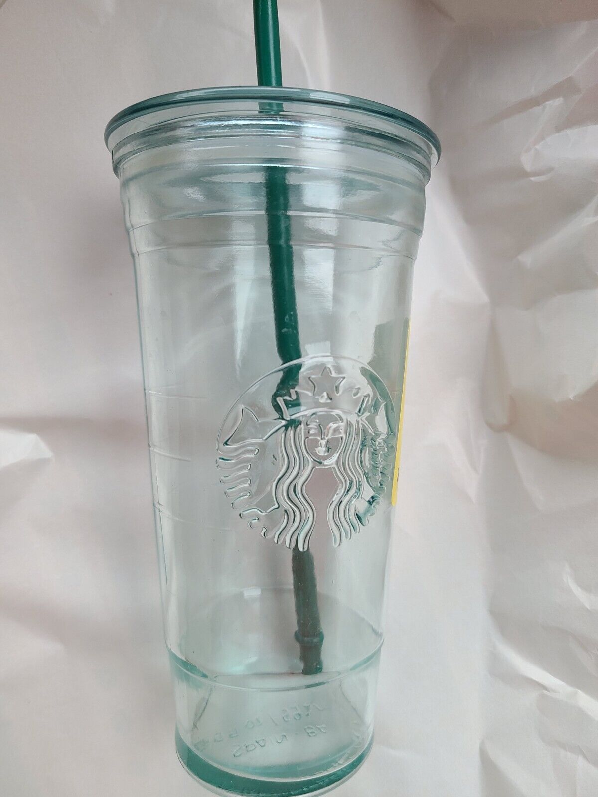 Starbucks 20 oz Venti Recycled Green Glass Cold Cup Tumbler Made in Spain - Sold on eBay January 13th, 2025 for $69.99