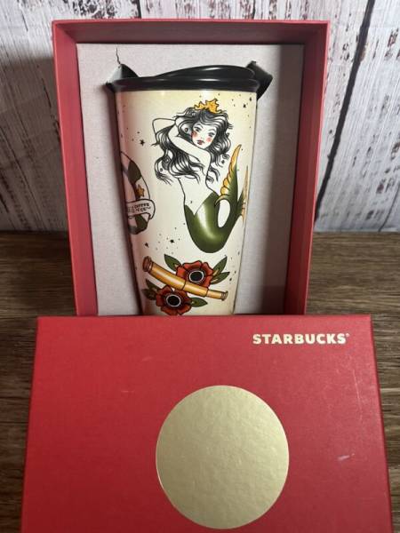 2015 Starbucks Mermaid Siren Tattoo Sailor Travel Ceramic Tumbler 12 oz NEW RARE - Sold on eBay October 4th, 2024 for $99.95