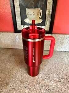 Starbucks + Stanley Holiday 2023 Collab (40 oz) Red Tumbler Mug IN HAND NEW - Sold on eBay November 12th, 2023 for $145.00 (26 bids) 