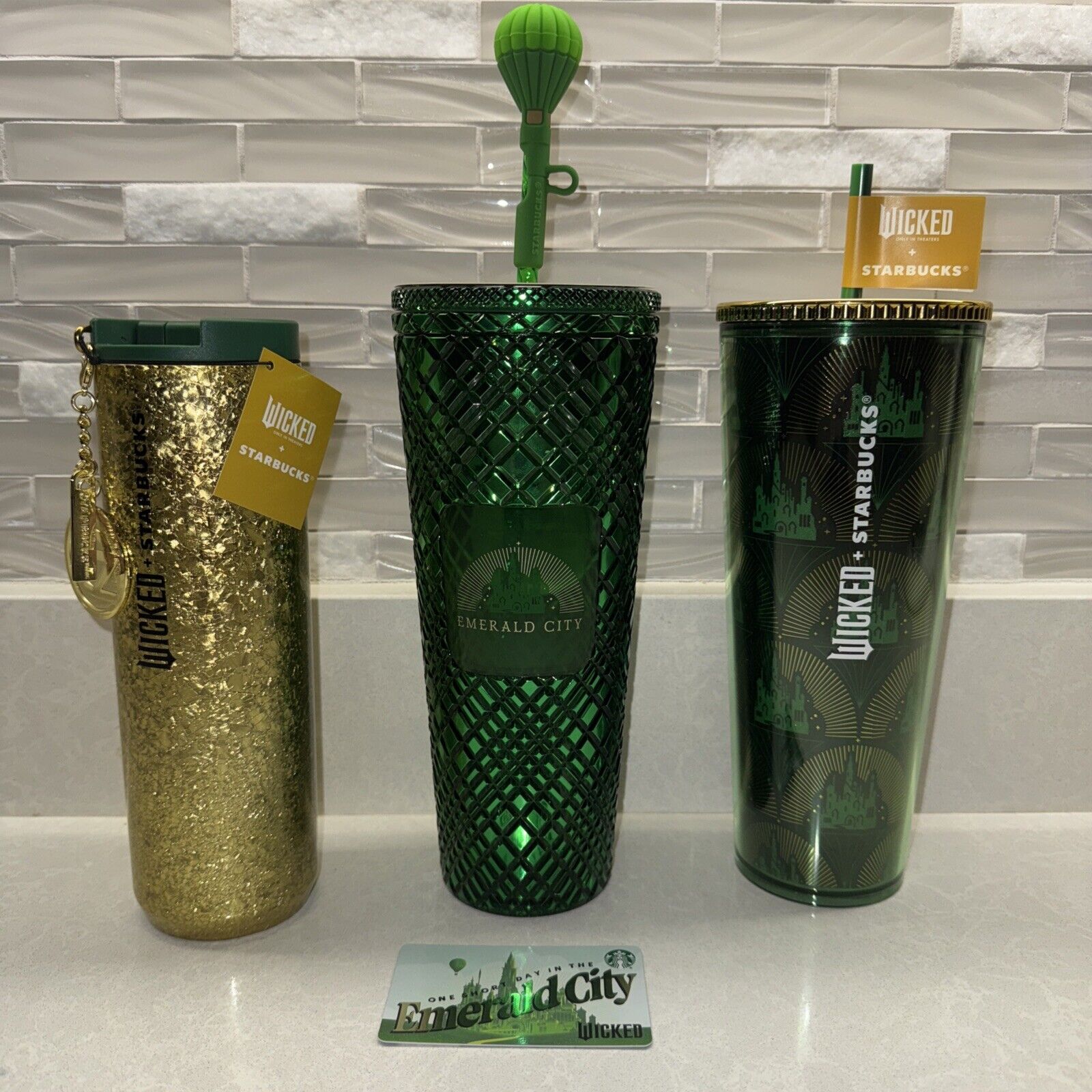 Wicked + Starbucks Emerald City Complete 3 Cup Collection-New with Tags - Sold on eBay December 16th, 2024 for $199.99