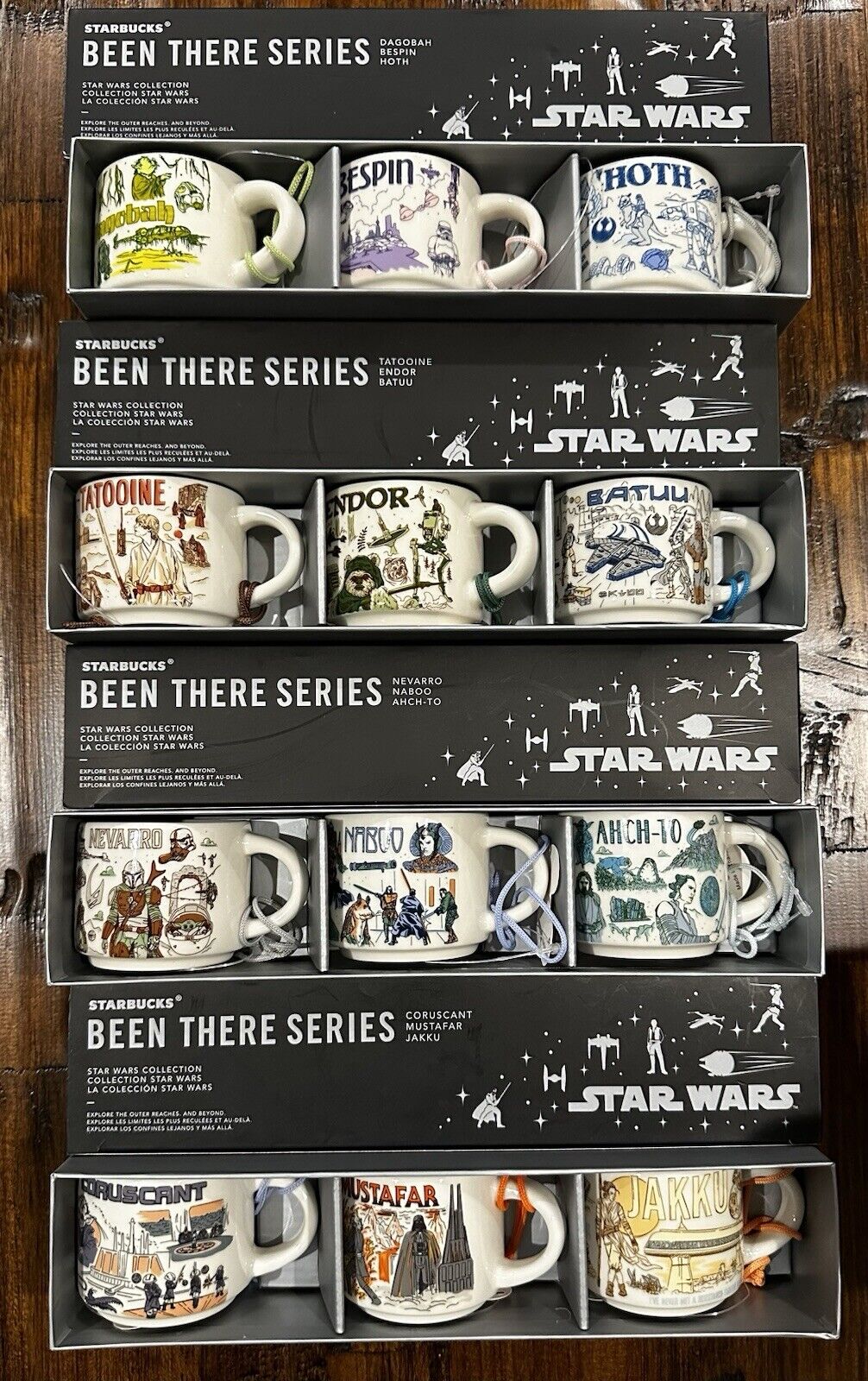 Star Wars Starbucks Ornament Mug Complete Set - New (unused) 2020-2023 - Sold on eBay March 28th, 2025 for $350.00