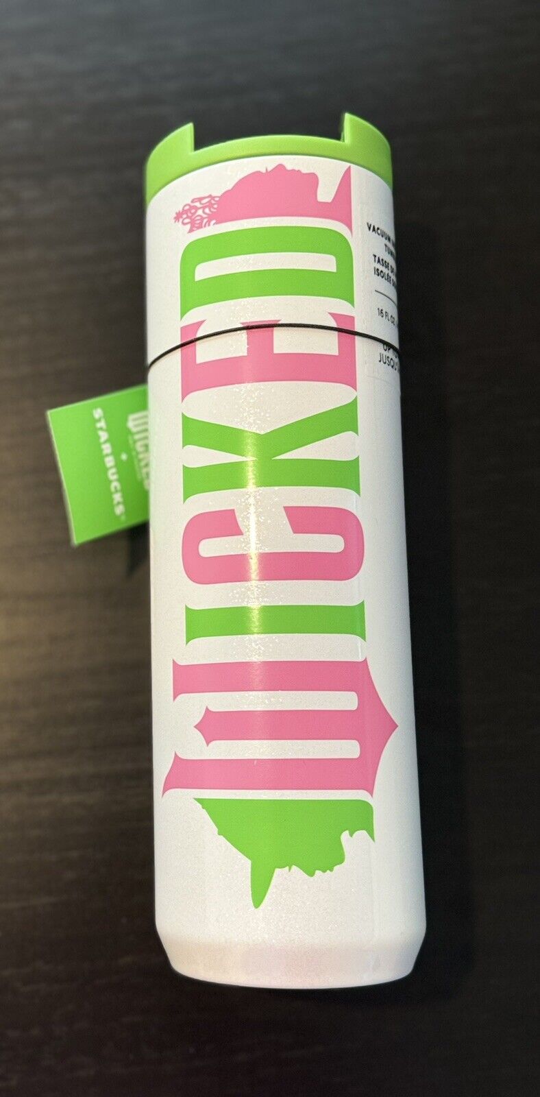 Wicked + Starbucks White Pink Green Vacuum Insulated Tumbler 16 OZ NEW - Sold on eBay December 14th, 2024 for $99.99