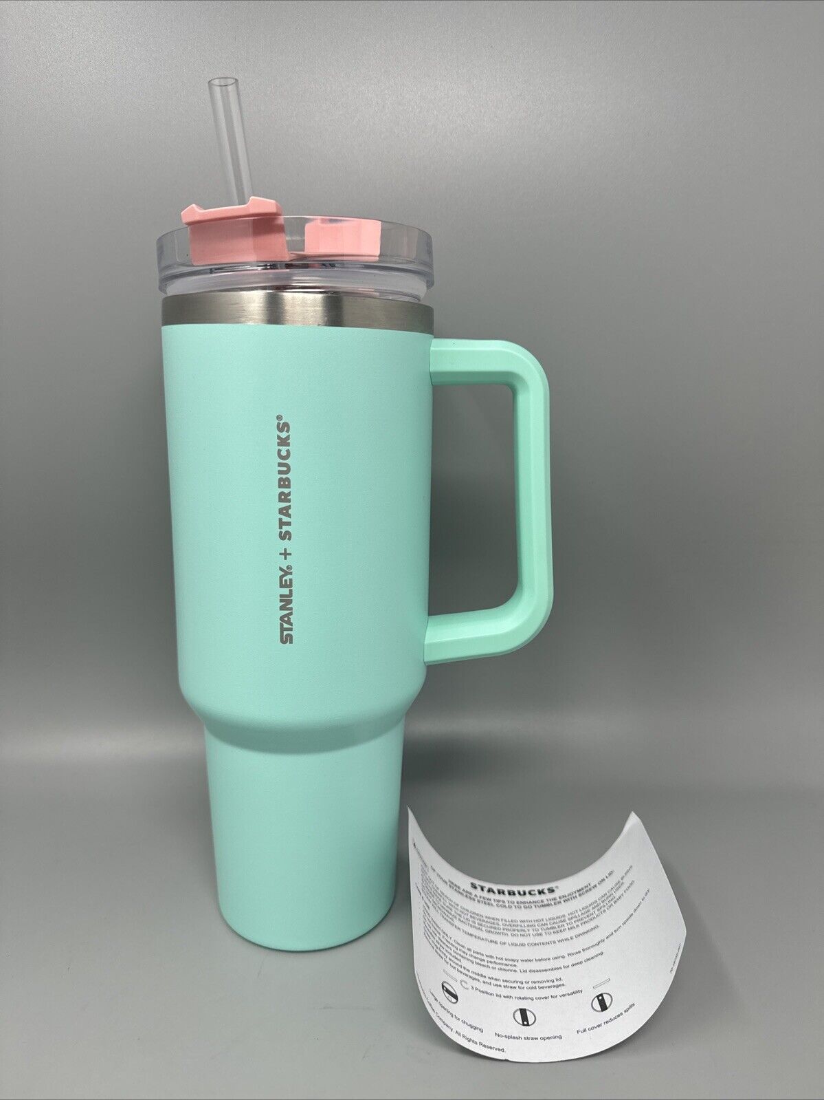 Starbucks Stanley  Stainless Steel Cold Cup Pastel 2 Tone&Turquoise 2023 40 oz. - Sold on eBay January 17th, 2025 for $468.00